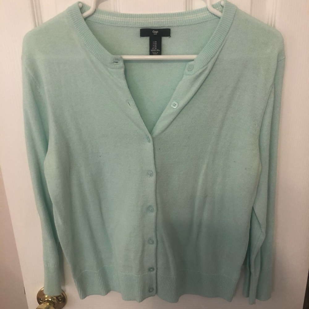 GAP teal cardigan. size M.